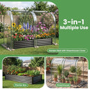 6 x 3 x 1 FT Galvanized Raised Garden Bed with Greenhouse Cover by LJGDeals