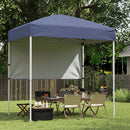 6 x 4 FT Pop-Up Canopy Tent with 1 Half Sidewall Easy Setup Folding Outdoor Sun Shelter by DirectDeals