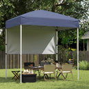 6 x 4 FT Pop-Up Canopy Tent with 1 Half Sidewall Easy Setup Folding Outdoor Sun Shelter by LJGDeals
