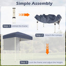 6 x 4 FT Pop-Up Canopy Tent with 1 Half Sidewall Easy Setup Folding Outdoor Sun Shelter by LJGDeals