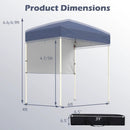 6 x 4 FT Pop-Up Canopy Tent with 1 Half Sidewall Easy Setup Folding Outdoor Sun Shelter by DirectDeals