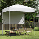 6 x 4 FT Pop-Up Canopy Tent with 1 Half Sidewall Easy Setup Folding Outdoor Sun Shelter by LJGDeals