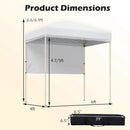 6 x 4 FT Pop-Up Canopy Tent with 1 Half Sidewall Easy Setup Folding Outdoor Sun Shelter by DirectDeals