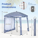 6 x 6 Feet Foldable Beach Cabana Tent with Carrying Bag and Detachable Sidewall by LJGDeals