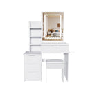 Modern Vanity Desk With 3 LED Lighting Modes, 4 Drawers by HouseOfZazla