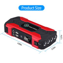 Car Jump Starter Booster 800A Peak 28000mAh 12V Battery Charger (Up to 6.0L Gas or 3.0L Diesel Engine) w/ LCD Screen 4 Modes LED Flashlight