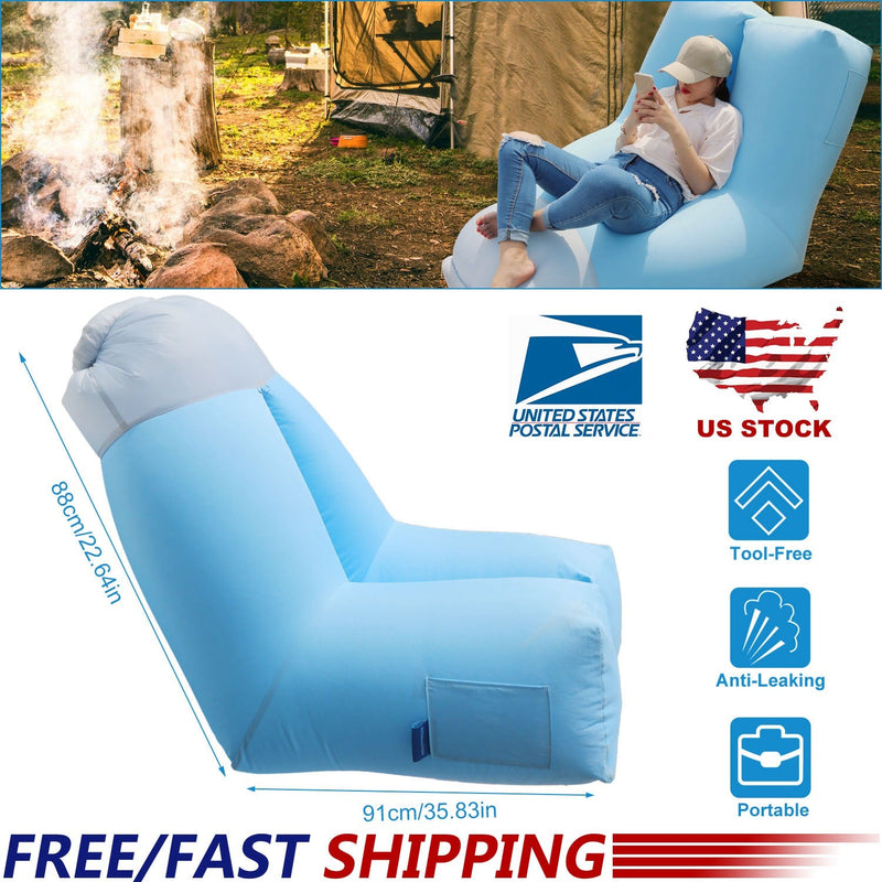 Inflatable Lounger Air Sofa Chair Couch w/ Portable Organizing Bag Waterproof Anti-Leaking for Backyard Lakeside Beach Traveling Camping Picnics, photo 6 of 8