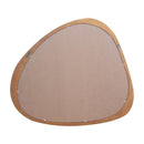 Asymmetrical Wall Mirror Wooden Framed Mirror Large Sized Dressing Mirror, For Living Room, Bedroom, Bathroom, Hallway Or Entry Way - Natural Wood by HouseOfZazla