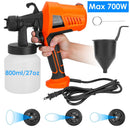 700W Electric Paint Sprayer Handheld HVLP Spray Painter Painting Spray Gun For Fences Brick Walls w/ 3 Spray Patterns 800ML Detachable Cup