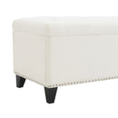 Button-Tufted Storage Ottoman With Safety Close Hinge by HouseOfZazla