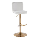 Henry - Contemporary Adjustable Barstool With Swivel With Rounded T Footrest (Set of 2) by HouseOfZazla