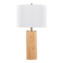 Cylinder - Ash Contemporary Table Lamp - Ash / Antique Brass / White
