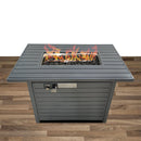 Outdoor Fire Pit Table With Lid, Durable Construction - Gray by HouseOfZazla