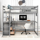 Modern Loft Bed With Built In Desk, Shelves, And 2 Drawers by HouseOfZazla