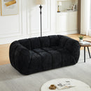 Quilted Cloud Sofa With Rounded Armrests And Piano Key Backrest Design by HouseOfZazla