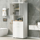 Tall Bathroom Cabinet with Laundry Basket