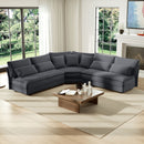 5 Seater L Shaped Sectional Sofa With Curved Corner, 7 Pillows by HouseOfZazla