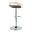 Grotto - Contemporary Adjustable Barstool, Swivel With Rounded T Footrest (Set of 2) by HouseOfZazla