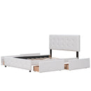 Upholstered Platform Bed With Classic Headboard And Drawers, No Box Spring Needed by Unique Piece Furniture