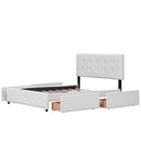 Upholstered Platform Bed With Classic Headboard And Drawers, No Box Spring Needed by Unique Piece Furniture