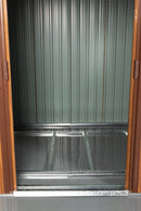 6ft x 6ft Outdoor Metal Storage Shed with Metal Floor Base, With window