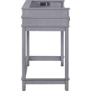 TREXM 4-Piece Dining Table Set for 3, Retro Kitchen Table and Chairs Set with 3 Storage Drawers, Ideal for Small Spaces (Gray)