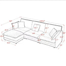 L-Shaped Sectional Sofa With Ottoman, Convertible 4 Seater Couch by Unique Piece Furniture