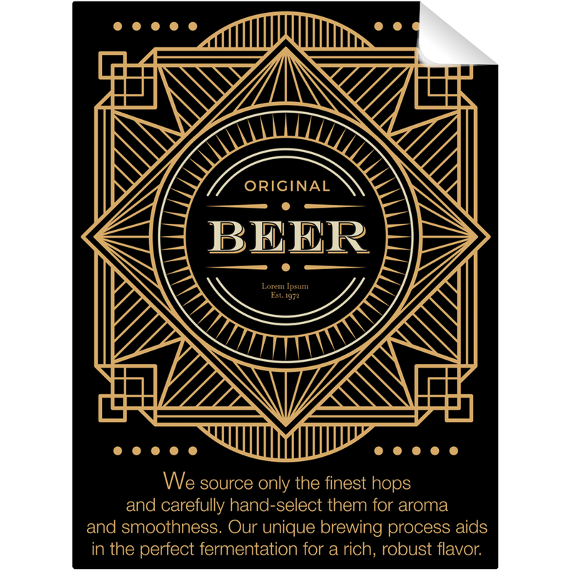 Generic Beer Self Adhesive Bottle Label