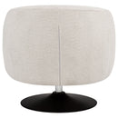 Dave Upholstered Barrel Back Swivel Club Chair Beige