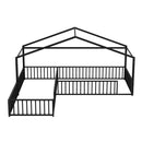 L-Shaped Montessori Bed For 2 Kids With Partitioned Fence by HouseOfZazla