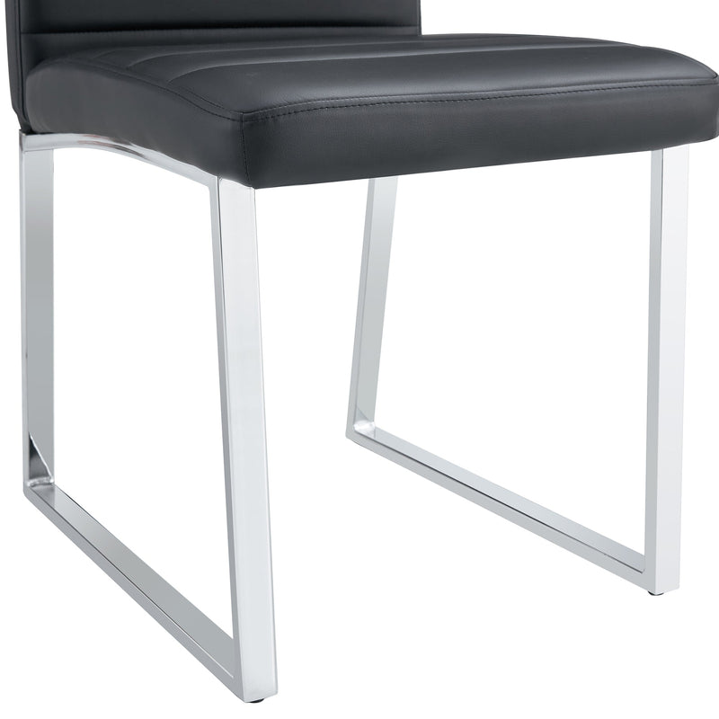 A set of 4 dining chairs, black dining chair set, PU material high backrest seats and sturdy leg chairs, suitable for restaurants, kitchens, and living rooms