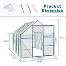 6X10FT Polycarbonate Greenhouse Raised Base and Anchor Aluminum Heavy Duty Walk-in Greenhouses for Outdoor Backyard in All Season