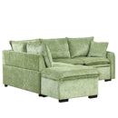 Convertible Sofa Bed Sectional Sofa Sleeper L-Shaped Sofa With A Storage Ottoman, Two Pillows, Two Power Sockets And Two USB Ports For Living Room by HouseOfZazla