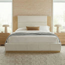 Modern Upholstered Platform Bed With Extended Headboard by HouseOfZazla