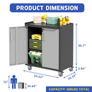Heavy Duty Metal Garage Storage Cabinet With Wheels Sturdy Tool Organizer