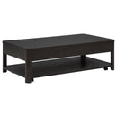 Marcelo Wood Coffee Table with 2 Drawers and Shelf Coffee