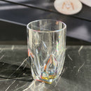 Rainbow Diamond Acrylic Glasses Drinking (Set of 4) Hi Ball 17Oz, Bpa Free Plastic Cocktail Glasses - Clear by HouseOfZazla