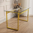 Modern Minimalist Rectangular Dining Table With Tempered Glass Top by HouseOfZazla