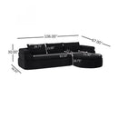 106" L-Shape Sectional Sofas (Black)