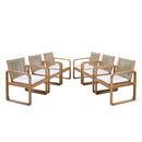 2-Piece Outdoor Dining Chairs Set: Acacia Wood with Rope Back by HouseOfZazla