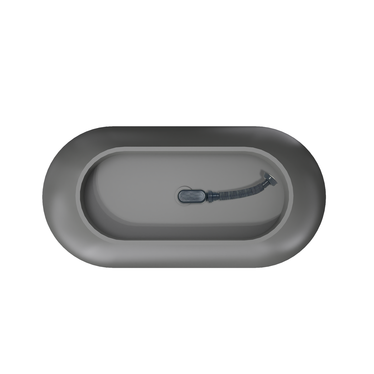 59 Inch Solid Surface Oval Freestanding Bathtub, photo 10 of 10