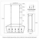 5 Light Farmhouse Kitchen Island Lighting, 5 Light Industrial Linear Chandelier For Dining Room Metal Hanging Pendant Light Fixture For Bedroom Living Room Hallway Conference Room - Matte Black