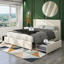 Anna - Upholstered Wingback Platform Bed With 4 Drawers Storage by HouseOfZazla