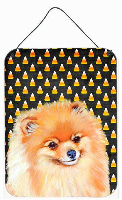 Pomeranian Candy Corn Halloween Portrait Wall or Door Hanging Prints