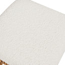 Lucia - Backless Upholstered Counter Stool With Frame - Ivory White