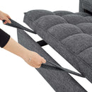 Sienna - Tufted Convertible Sleeper Sofa With Chaise - Gray by HouseOfZazla