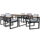 7 Pieces Outdoor Dining Set Patio Dining Table And Chair Set With And Removable Cushions For Patio by HouseOfZazla