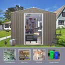 8X10Ft Outdoor Metal Storage Shed - Gray by HouseOfZazla