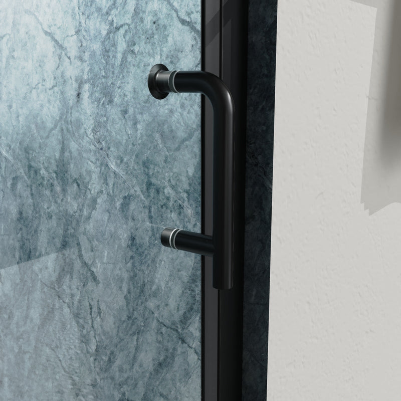 32 to 33-3/8 in. W x 72 in. H Bi-Fold Semi-Frameless Shower Doors in Matte Black with Clear Glass