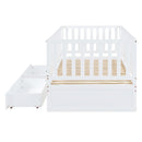 Daybed With Fence Guardrails And 2 Drawers, Split Into Independent Floor Bed & Daybed by HouseOfZazla